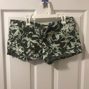 Mossimo Olive Green Patterned Shorts